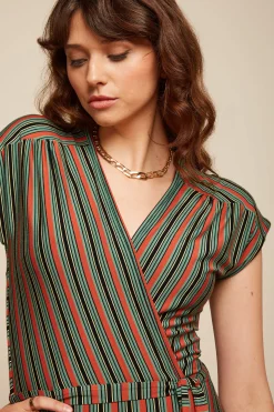 King Louie Jurken|Abigail Dress Castillo Stripe Black