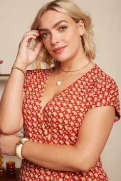 King Louie Jurken|Abigail Dress Rowe Fiery Red