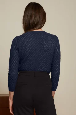 King Louie Tops & Shirts|Agnes Top Loop Ajour Dark Navy