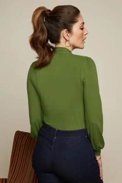 King Louie Tops & Shirts|Amalia Top Ecovero Light Olive Green