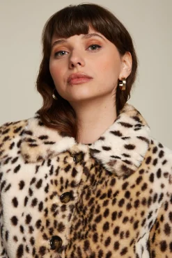 King Louie Jassen & Blazers|Anais Coat Cheetah Fur Ivory