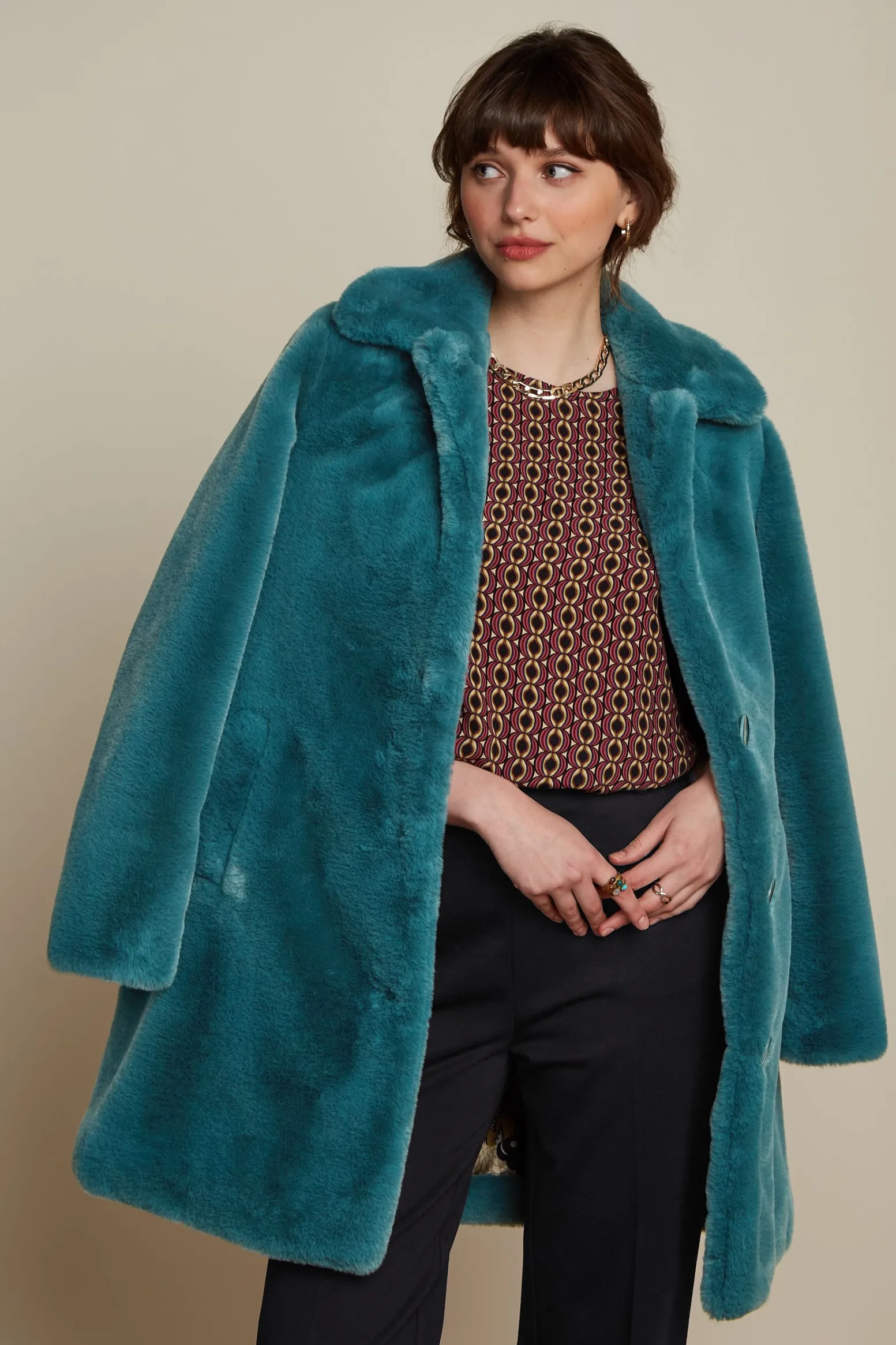 King Louie Jassen & Blazers|Anais Coat Long Philly Sea Blue