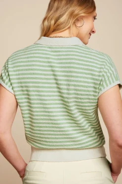 King Louie Tops & Shirts|Ann Polo Top Dee Dee Cameo Green