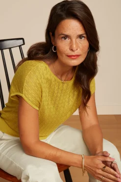 King Louie Tops & Shirts|Ann Top Loop Ajour Tuscan Yellow