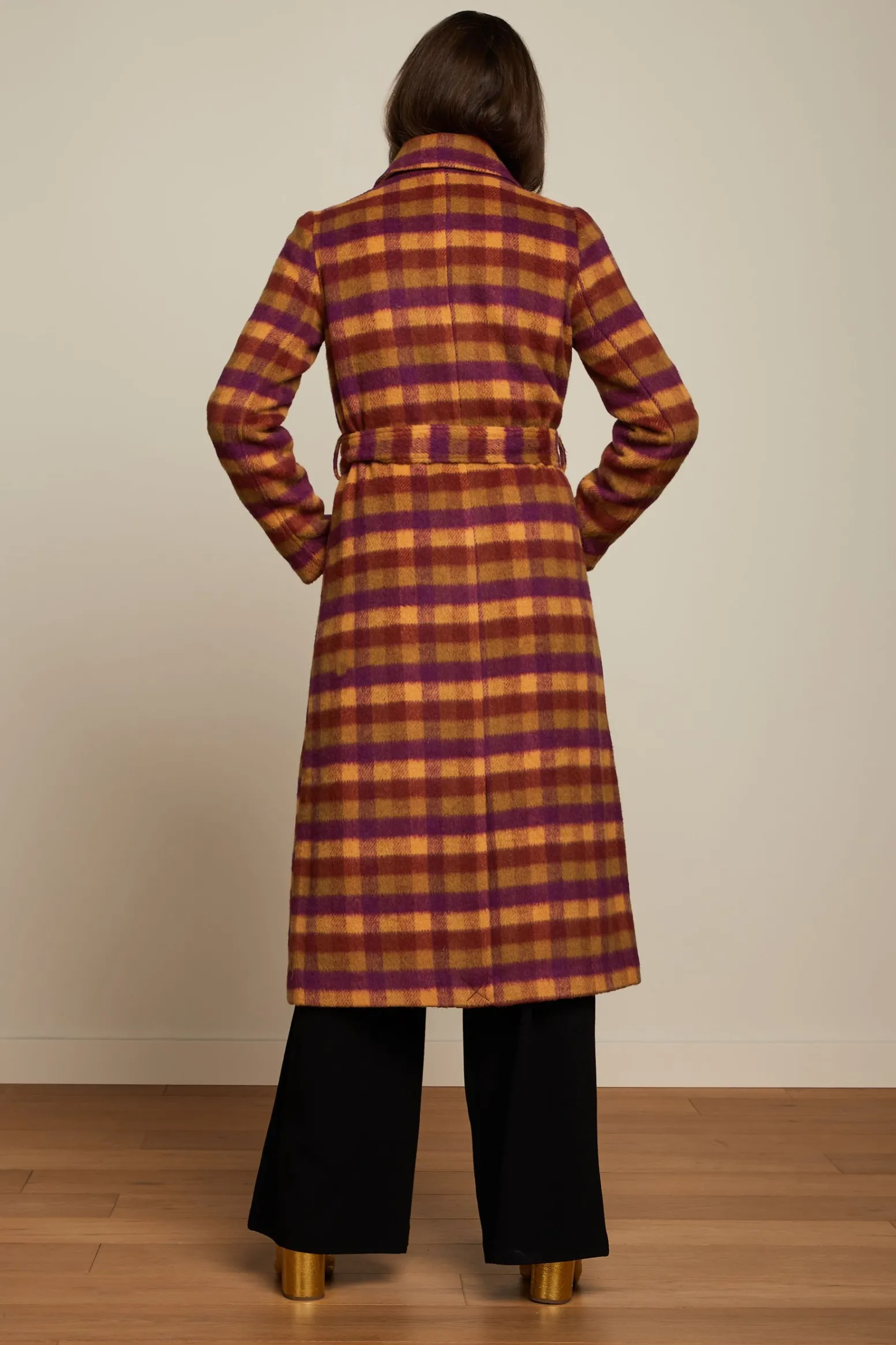 King Louie Jassen & Blazers|Arabella Coat Wylde Check Pecan Brown