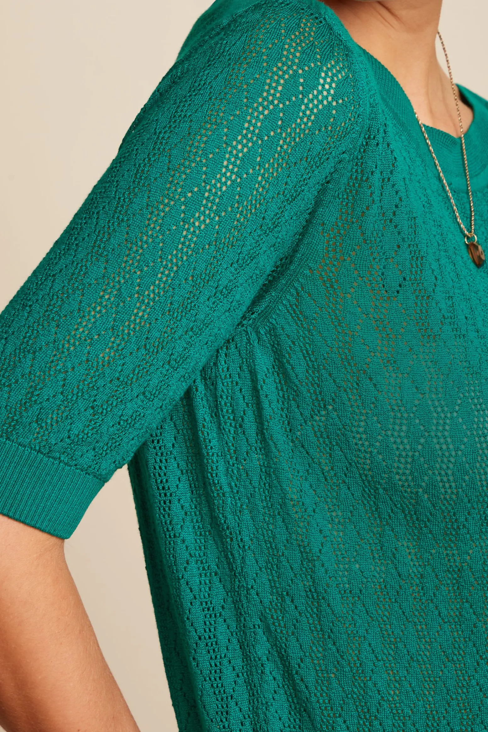 King Louie Tops & Shirts|Audrey Top Loop Ajour Eden Green