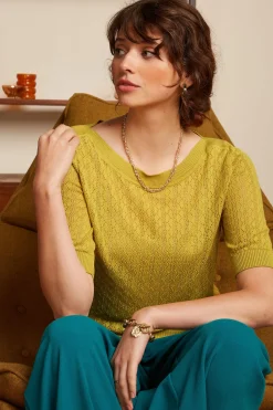 King Louie Tops & Shirts|Audrey Top Loop Ajour Tuscan Yellow