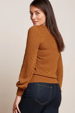 King Louie Tops & Shirts|Bell Yoke Top Heart Ajour Maple Orange