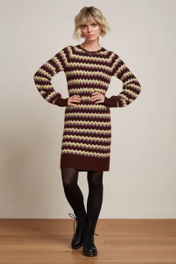 King Louie Jurken|Bente Knit Dress Gladys Porto Red