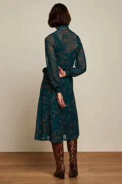 King Louie Jurken|Betsy Rollneck Dress Allure Pine Green