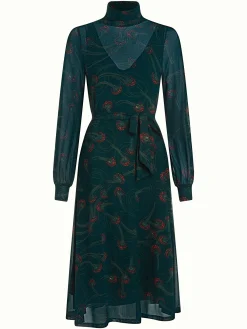 King Louie Jurken|Betsy Rollneck Dress Allure Pine Green