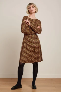King Louie Jurken|Betty Bellsleeve Dress Dandy Black