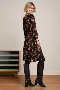 King Louie Jurken|Betty Bellsleeve Dress Rivera Black