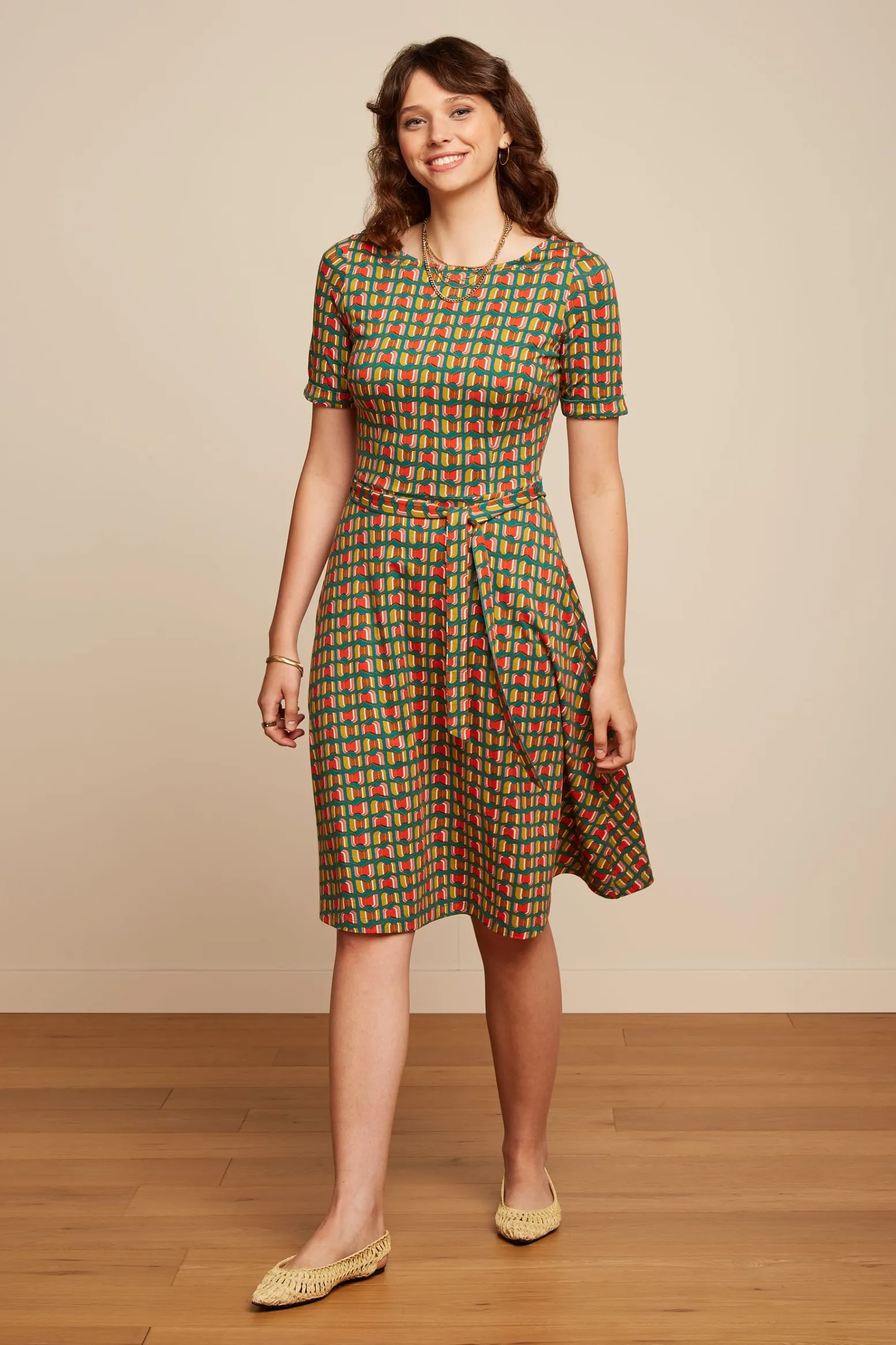 King Louie Jurken|Betty Dress Rondine Ponderosa Green