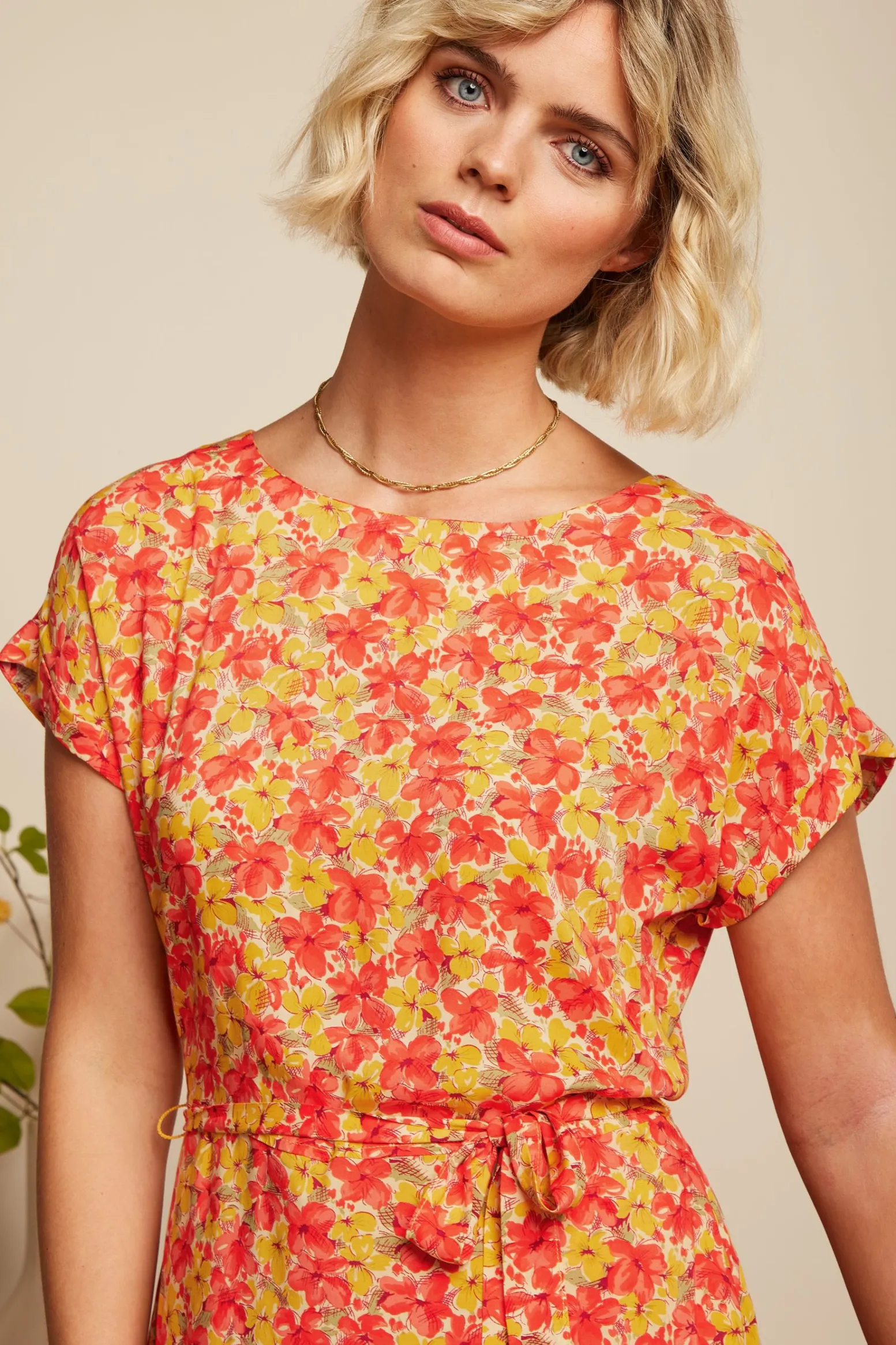 King Louie Jurken|Betty Loose Fit Dress Doree Fiesta Red