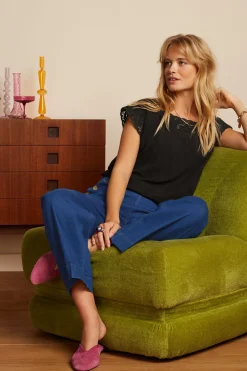 King Louie Tops & Shirts|Betty Top Aurelie Embroidery Black