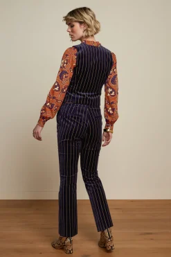 King Louie Tops & Shirts|Bianca Gilet Pinstripe Blue