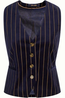 King Louie Tops & Shirts|Bianca Gilet Pinstripe Blue