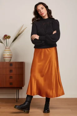 King Louie Rokken|Bibi Skirt Star Satin Maple Orange