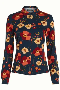 King Louie Blouses|Blouse Melody Evening Blue