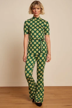 King Louie Broeken|Border Flared Pants Kirby Para Green