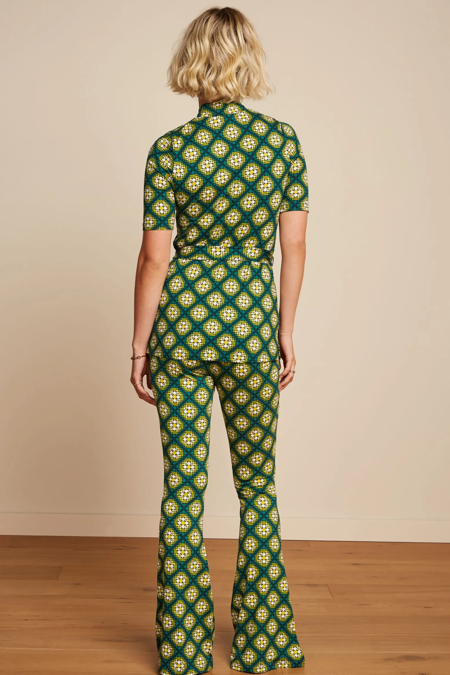 King Louie Broeken|Border Flared Pants Kirby Para Green