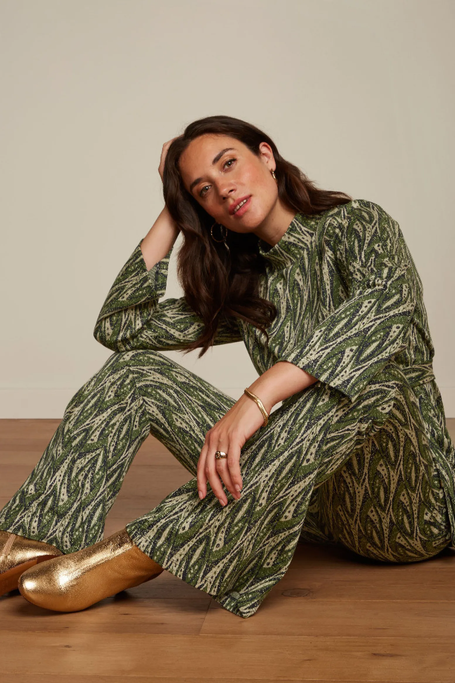 King Louie Broeken|Border Flared Pants Victory Blue