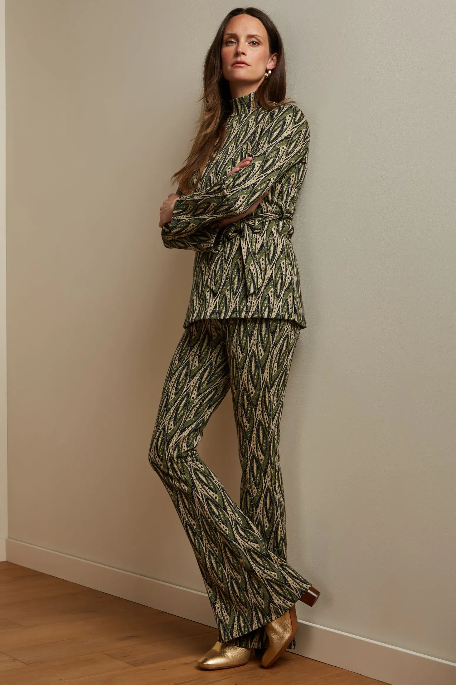 King Louie Broeken|Border Flared Pants Victory Blue