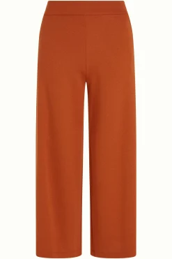 King Louie Broeken|Border Palazzo Cropped Pants Milano Crepe Caramel