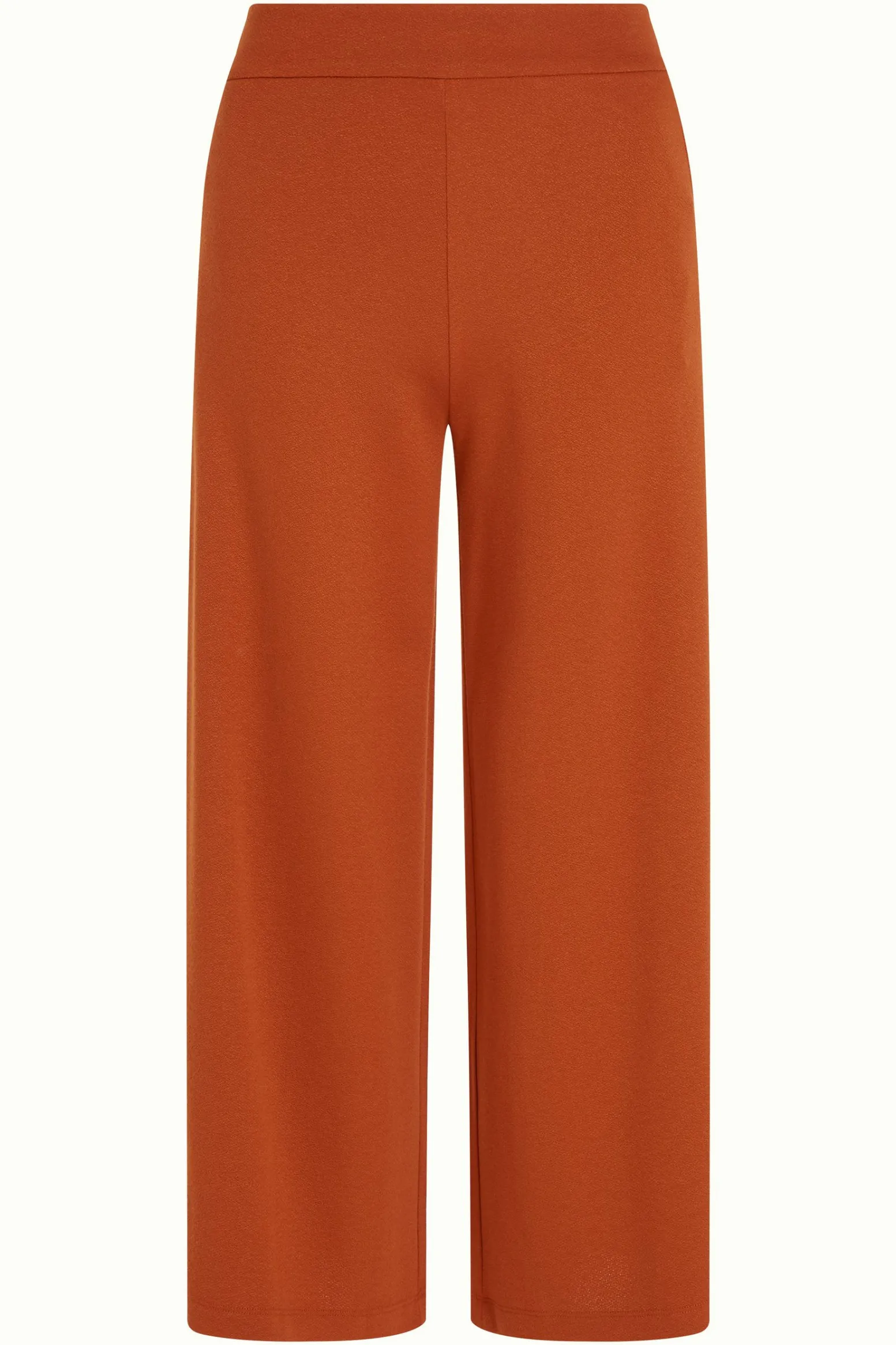 King Louie Broeken|Border Palazzo Cropped Pants Milano Crepe Caramel