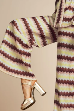 King Louie Broeken|Border Palazzo Pants Carmine Mock Orange