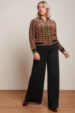 King Louie Broeken|Border Palazzo Pants Milano Crepe Black