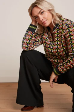 King Louie Broeken|Border Palazzo Pants Milano Crepe Black