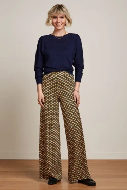 King Louie Broeken|Border Palazzo Pants Valet Streeple Blue