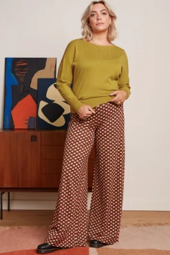 King Louie Broeken|Border Palazzo Pants Valet Cabernet Red