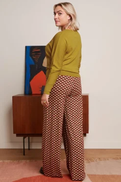 King Louie Broeken|Border Palazzo Pants Valet Cabernet Red