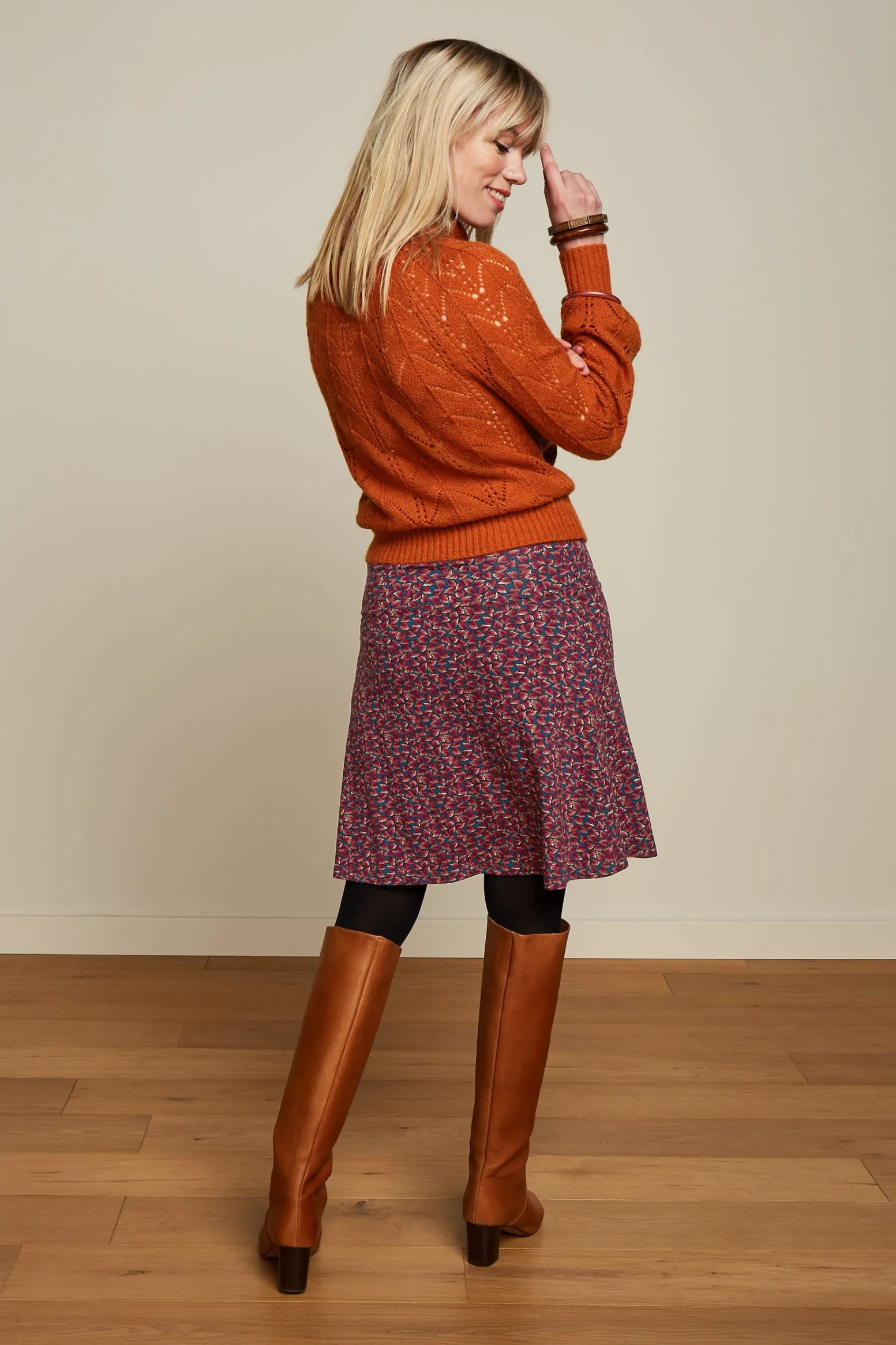 King Louie Rokken|Border Skirt Autumn Storm Blue