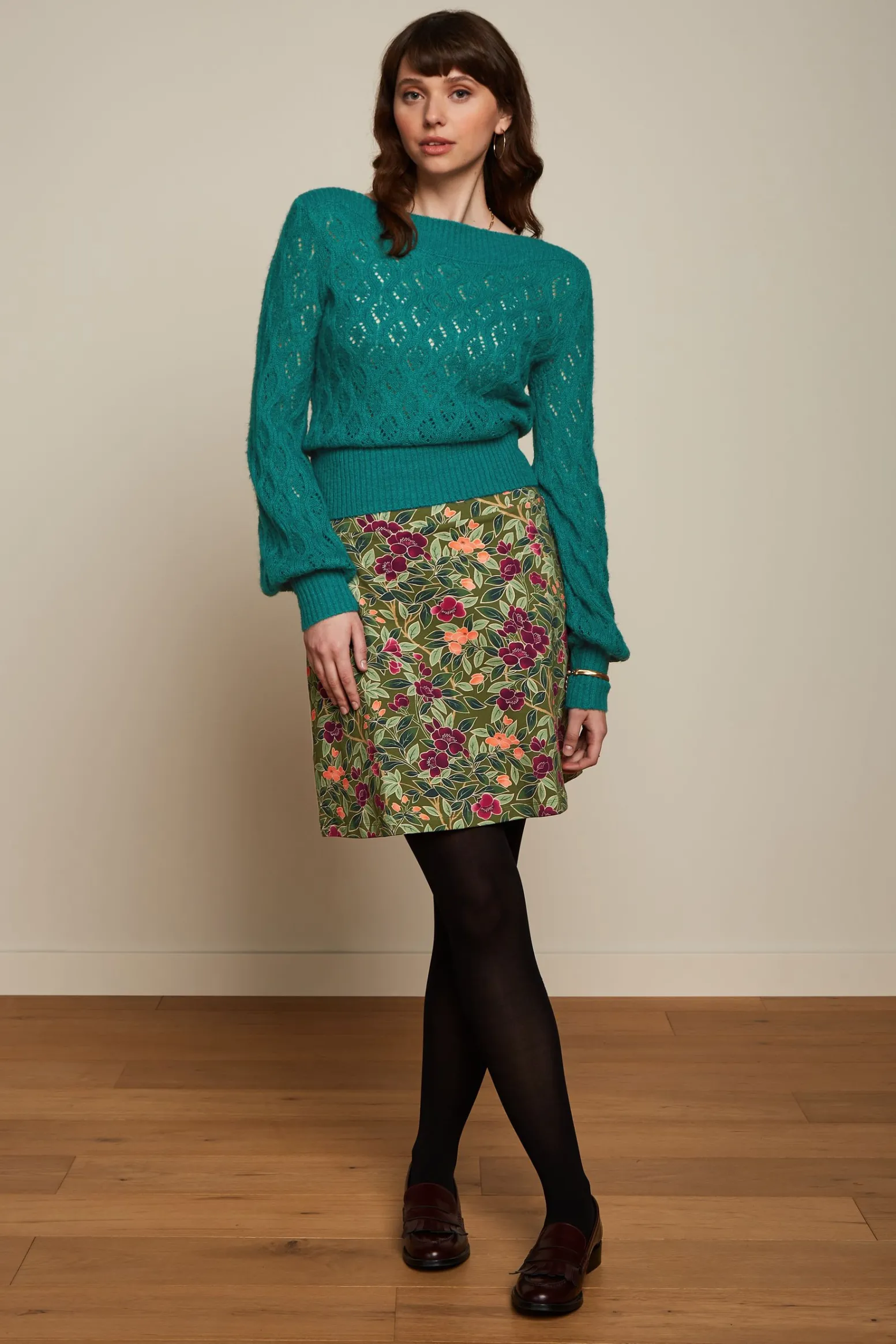 King Louie Rokken|Border Skirt Bellevue Olive Green