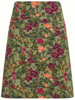 King Louie Rokken|Border Skirt Bellevue Olive Green