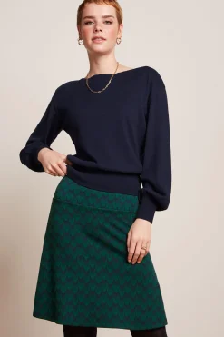 King Louie Rokken|Border Skirt Duffy Jacquard Evening Blue