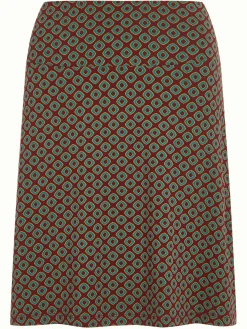 King Louie Rokken|Border Skirt Dusty Cabernet Red