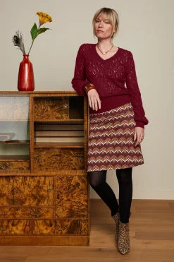 King Louie Rokken|Border Skirt Lounge Cabernet Red
