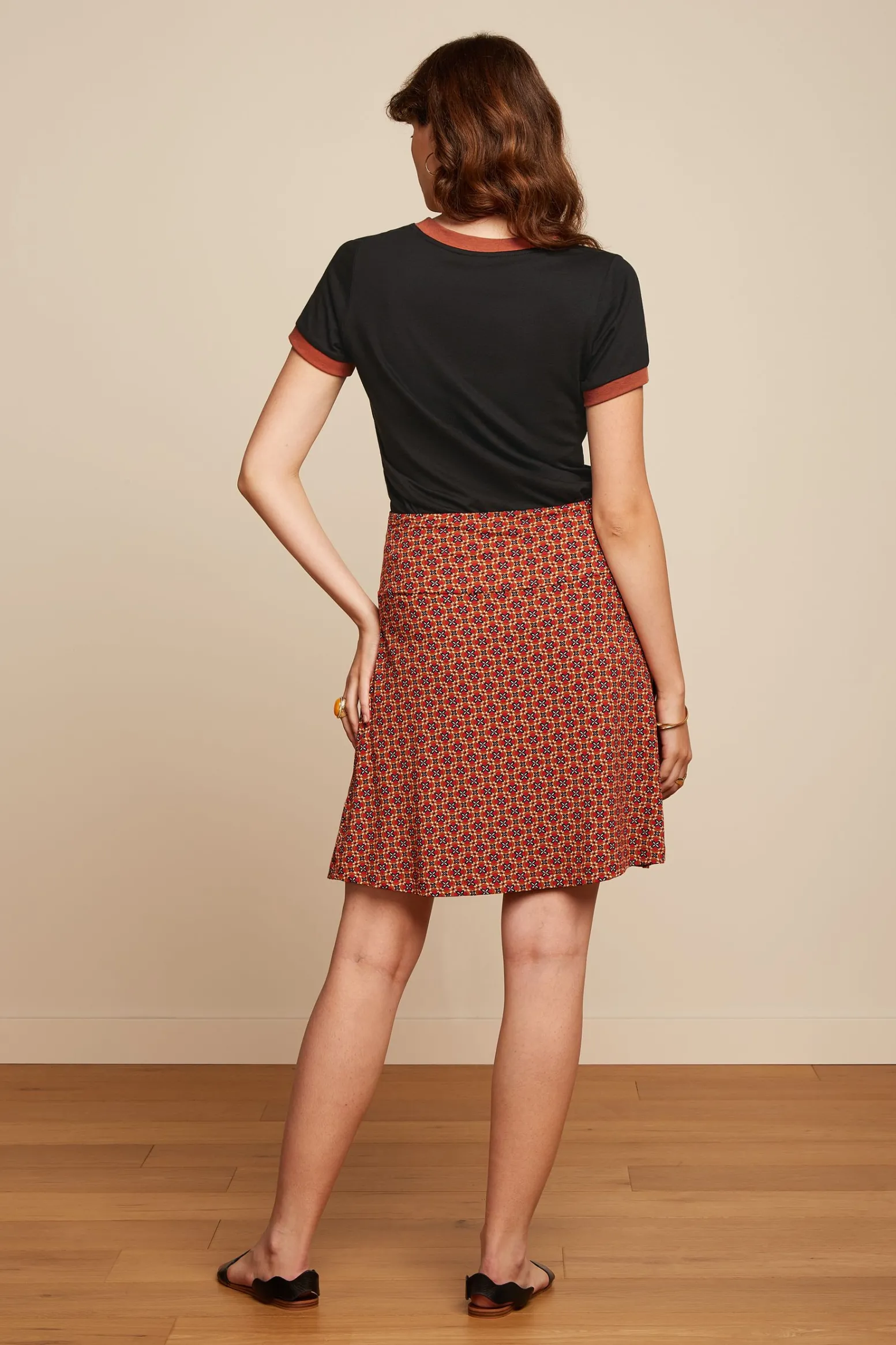 King Louie Rokken|Border Skirt Miro Jalapeno Red