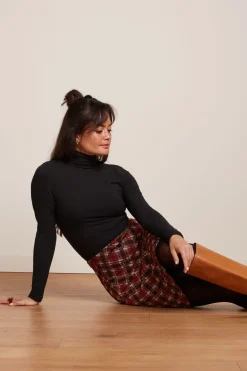 King Louie Rokken|Border Skirt Riley Jacquard Cabernet Red
