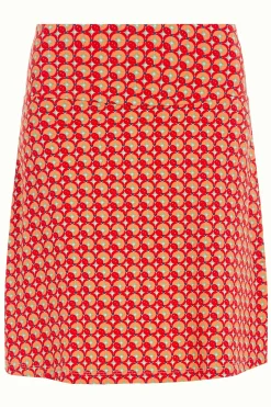 King Louie Rokken|Border Skirt Rowe Fiery Red