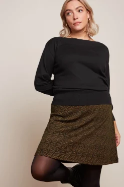 King Louie Rokken|Border Skirt Ruby Jacquard Black