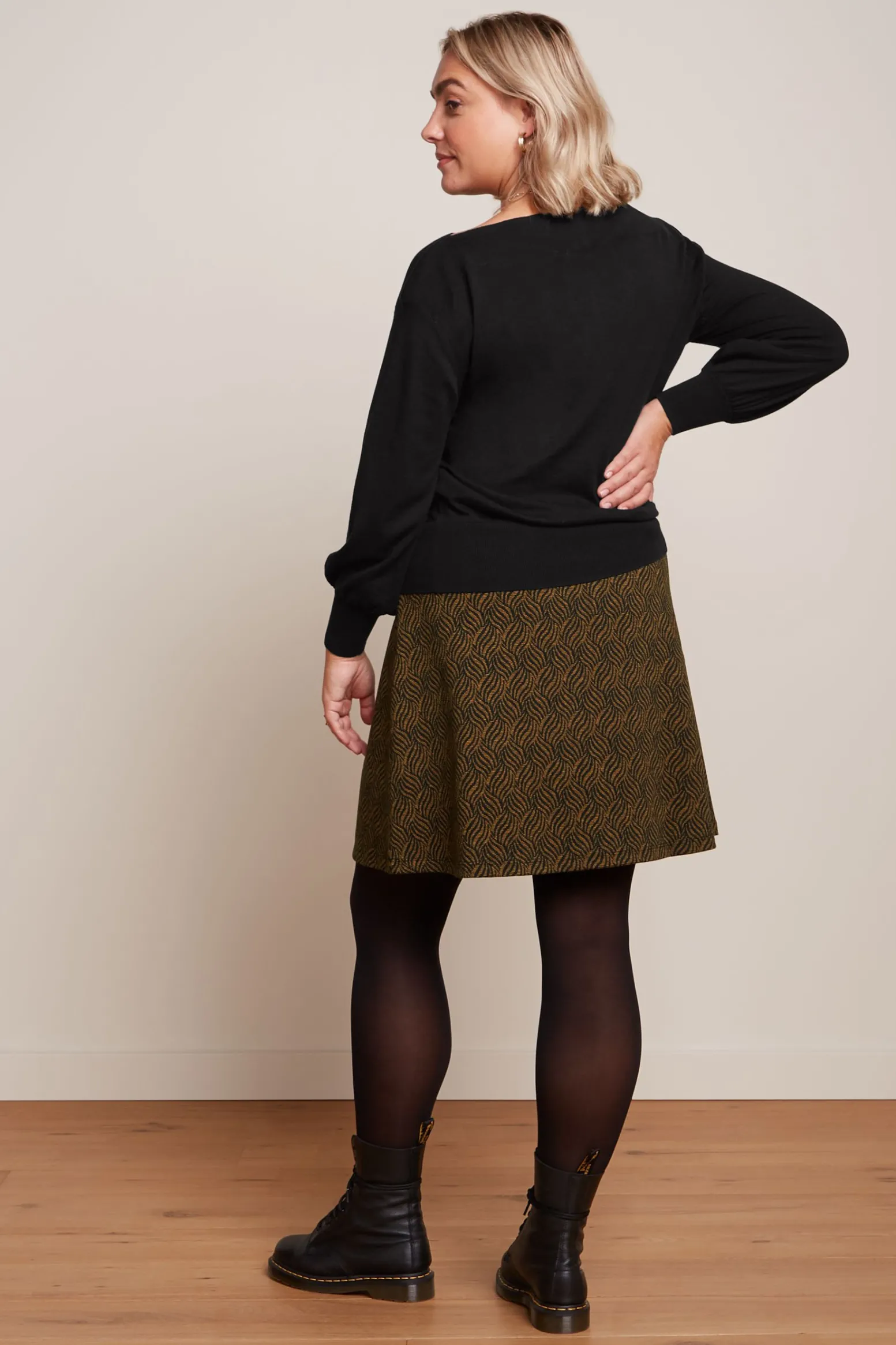 King Louie Rokken|Border Skirt Ruby Jacquard Black