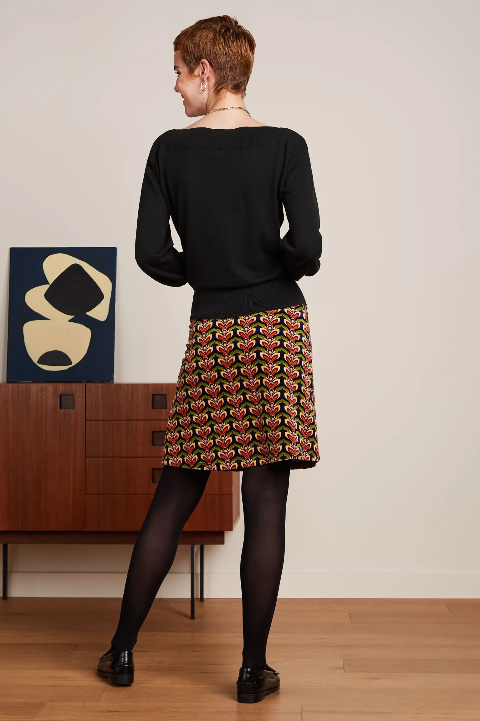 King Louie Rokken|Border Skirt Sunday Evening Blue