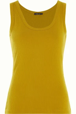 King Louie Tops & Shirts|Brigitta Top Uni Rib Curry Yellow