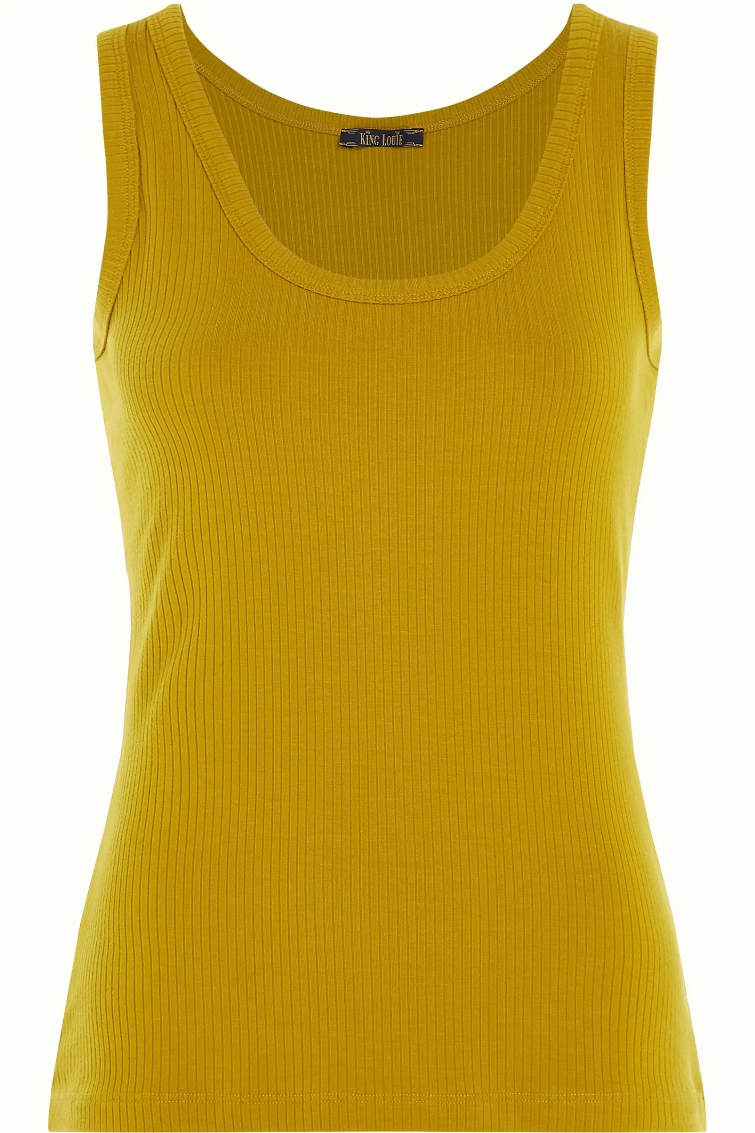 King Louie Tops & Shirts|Brigitta Top Uni Rib Curry Yellow
